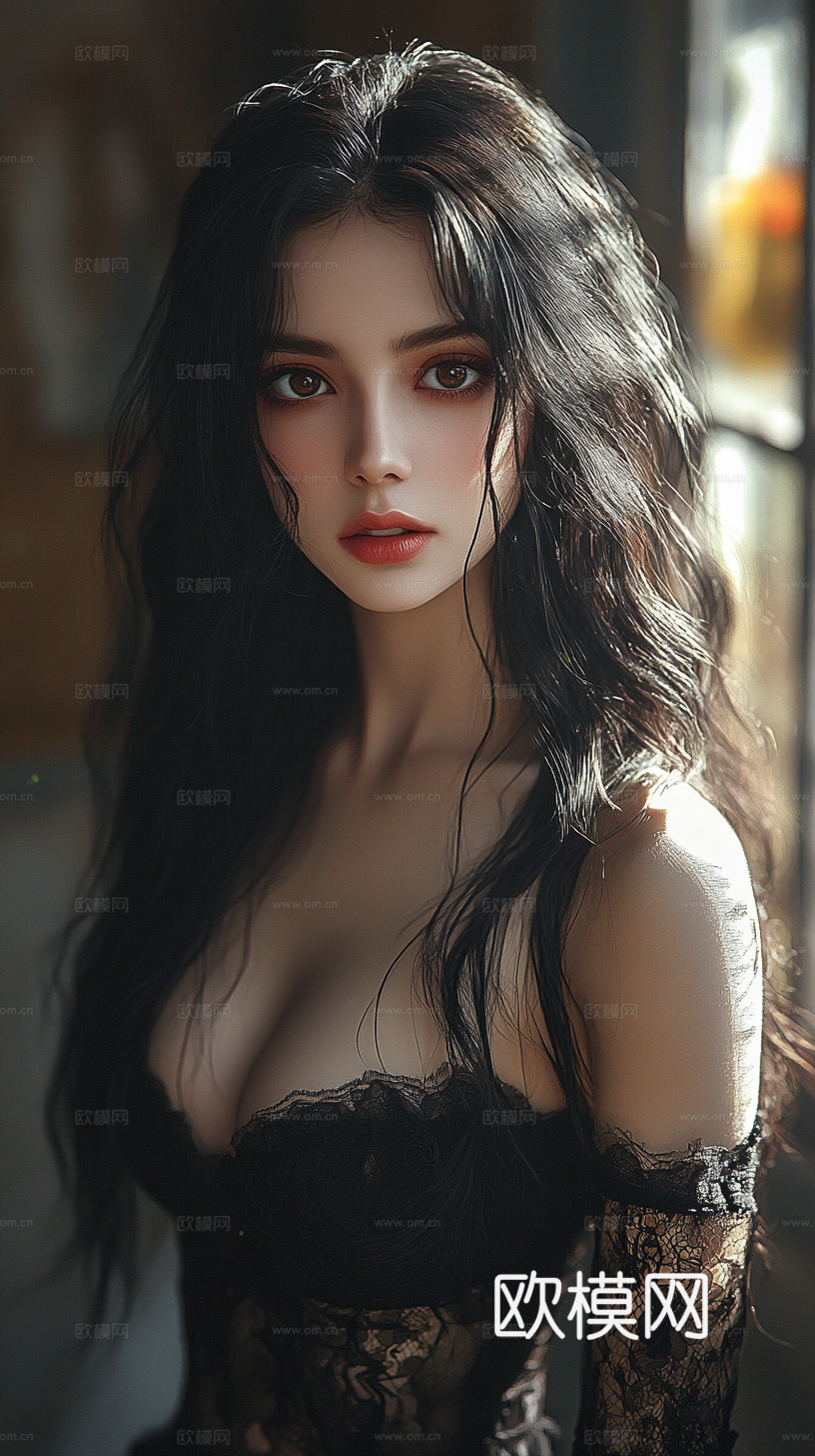 美女人物肖像挂画装饰画