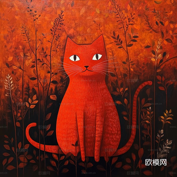 手绘动物装饰画下载(渲染图1)