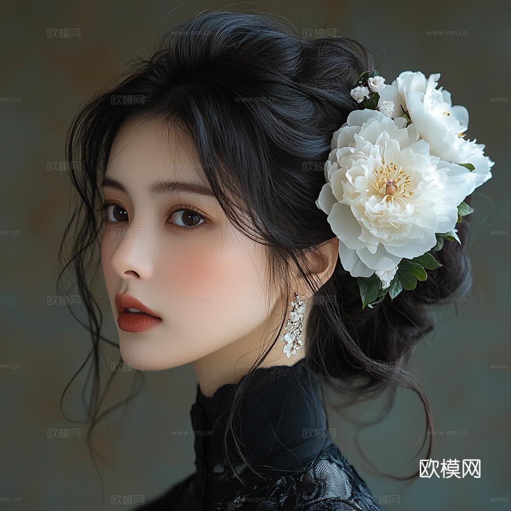 美女人物肖像挂画装饰画下载（渲染图2）