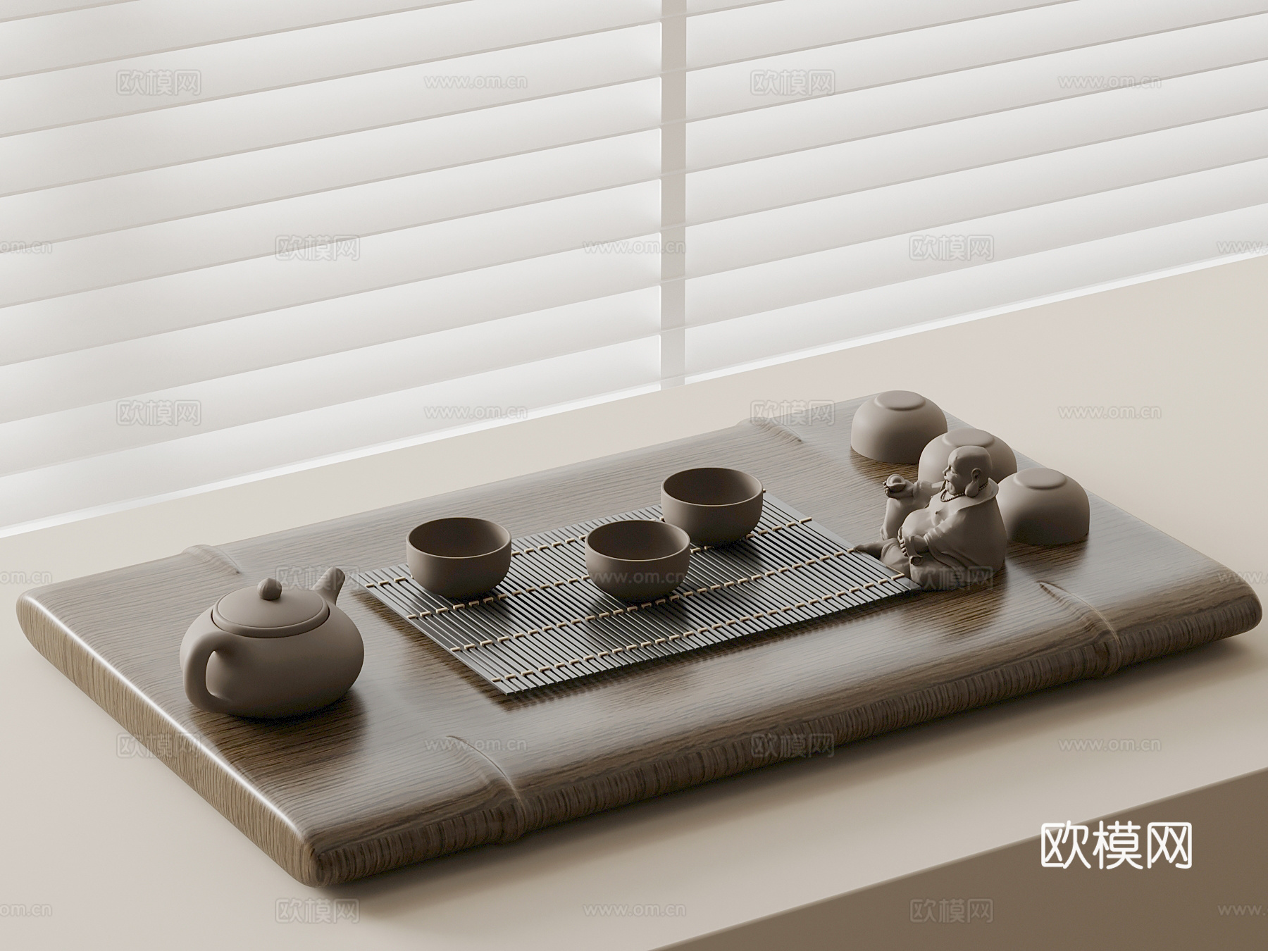 茶具 新中式茶具 茶壶 茶杯su模型