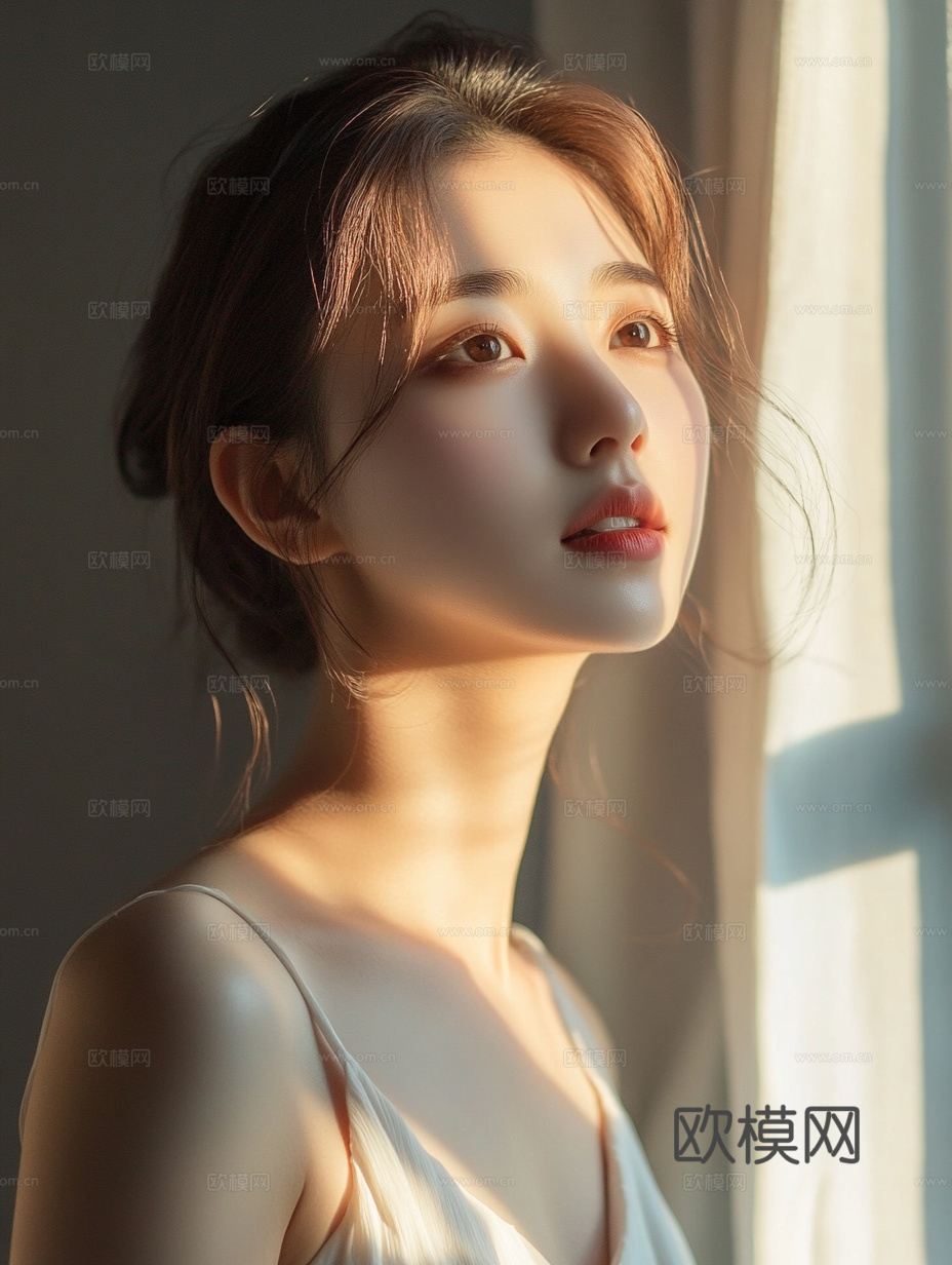 美女人物肖像挂画装饰画下载（渲染图3）