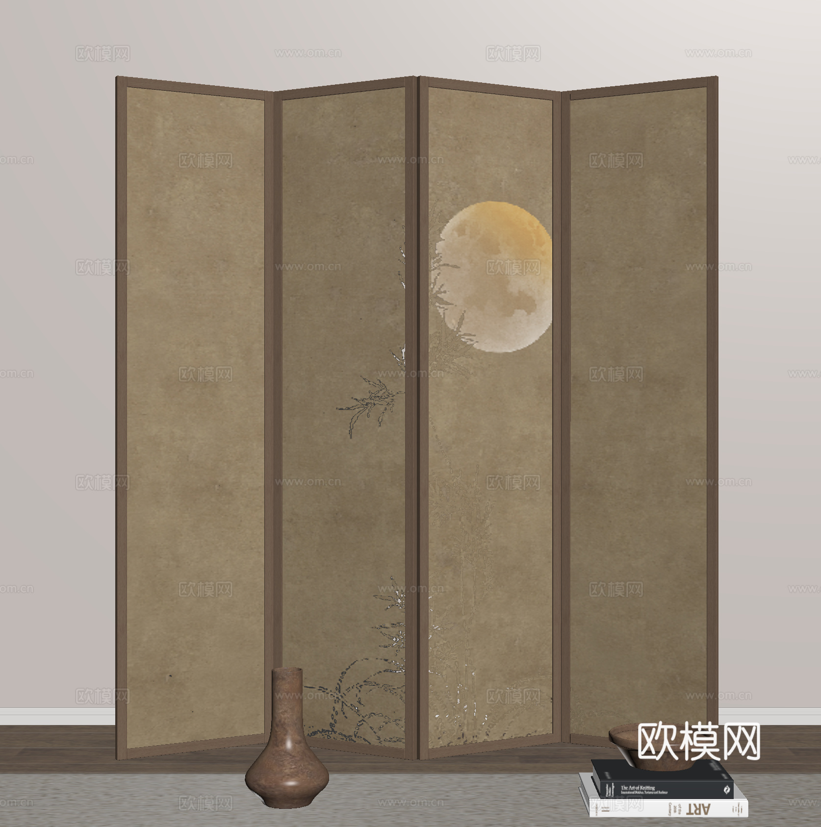 屏风 折叠屏风su模型