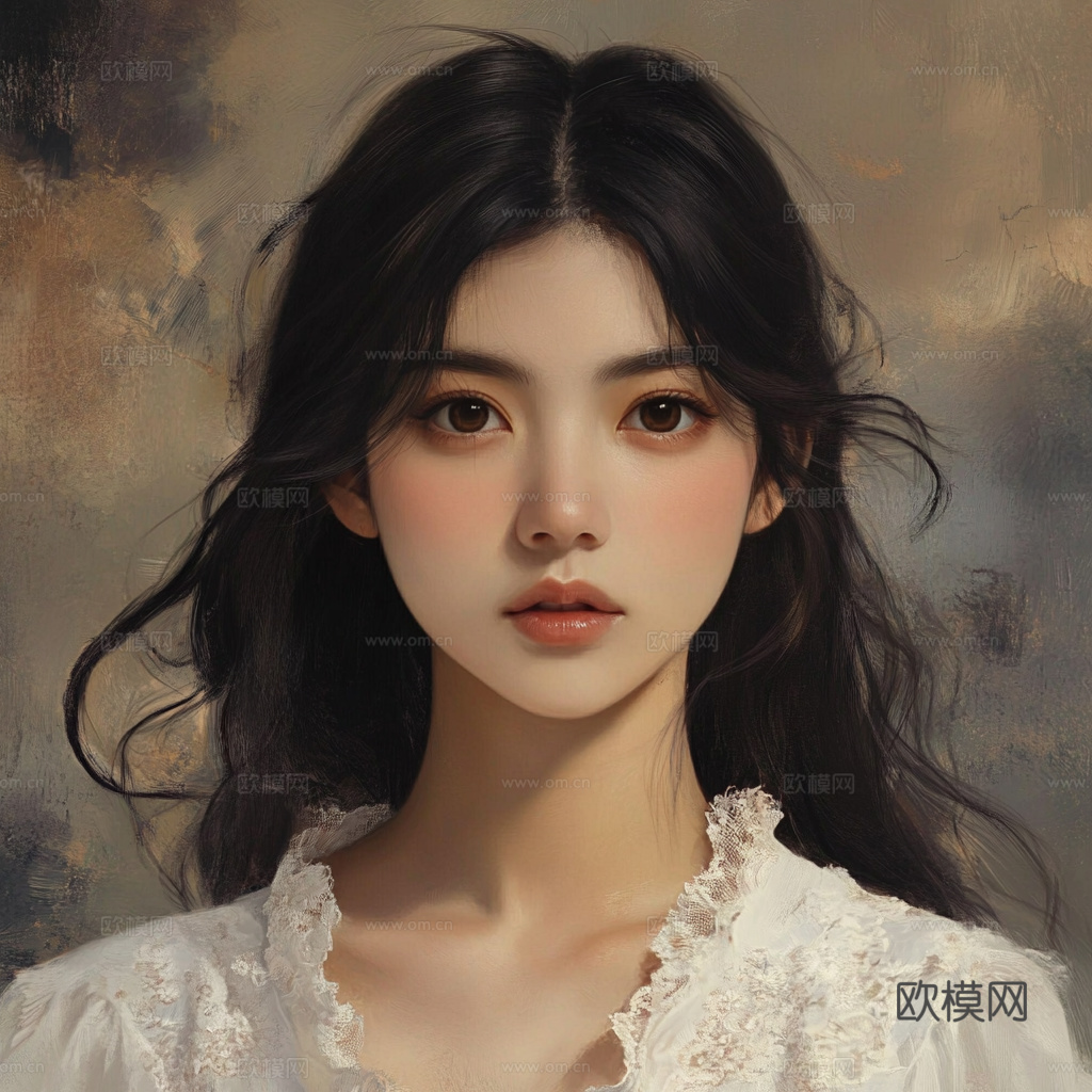 美女人物肖像挂画装饰画