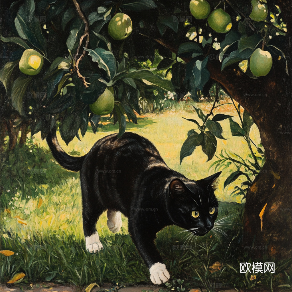 手绘动物装饰画
