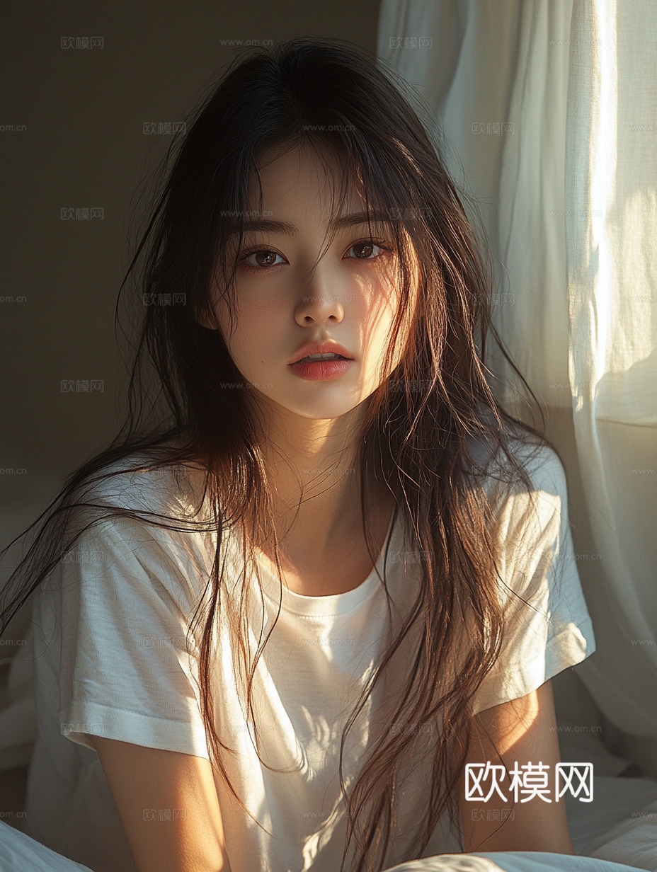 美女人物肖像挂画装饰画下载（渲染图7）