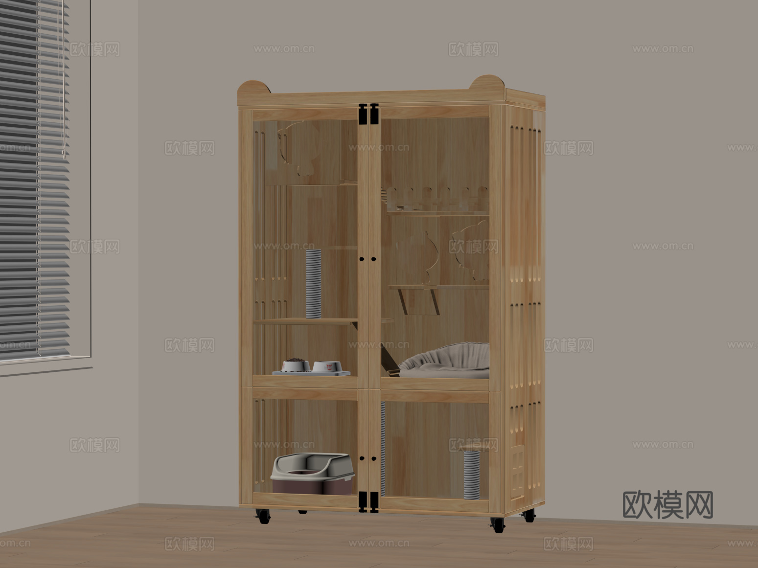 现代猫爬架 宠物用品 动物su模型