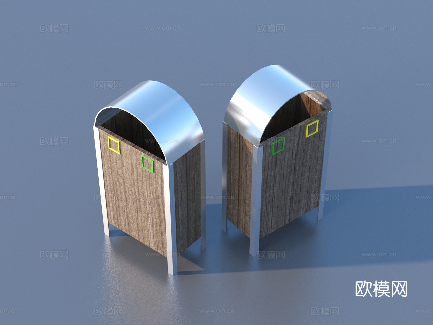 回收桶 垃圾桶 小品3d模型