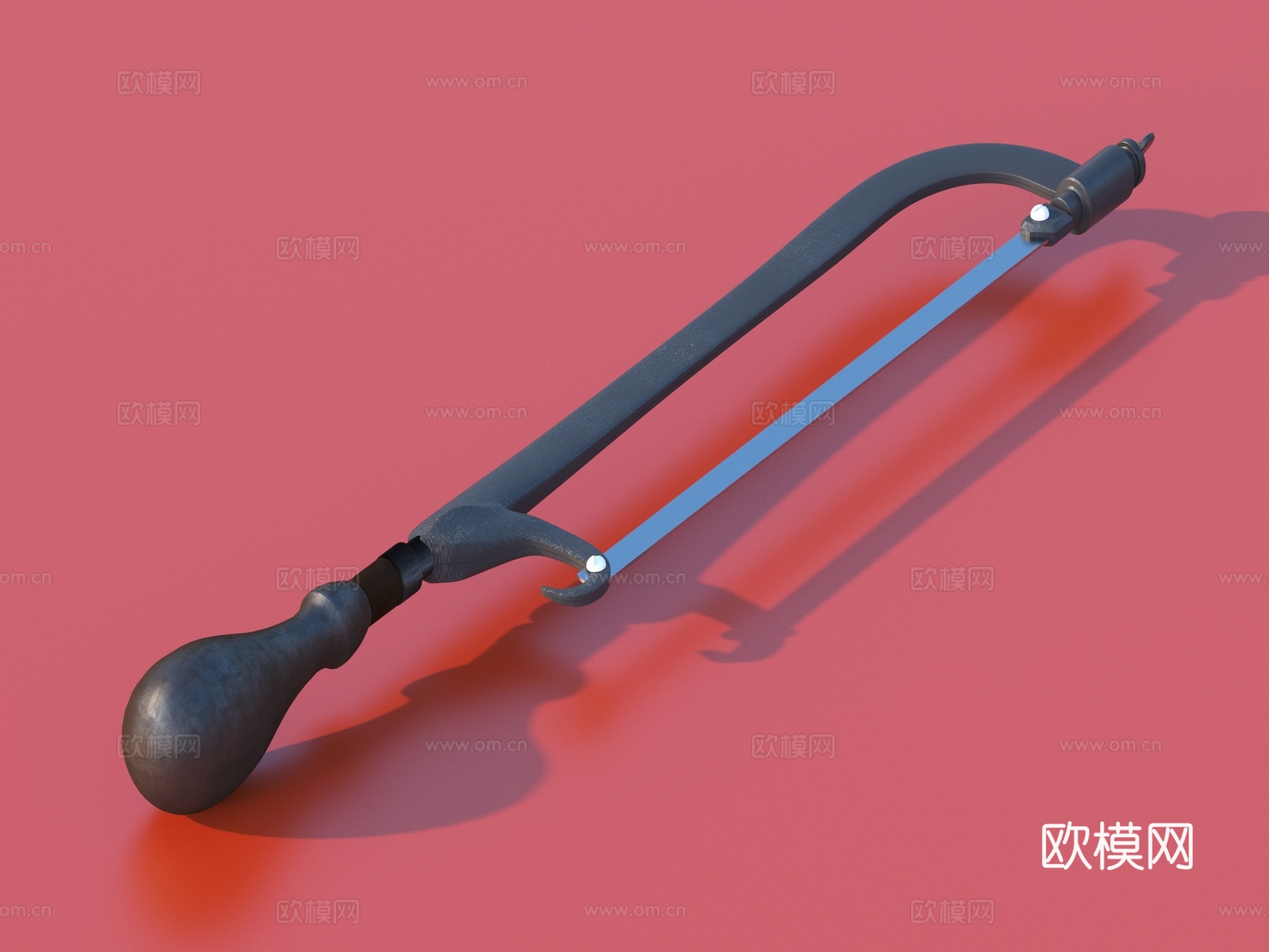 锯子 钢条据 手锯木工工具 五金工具3d模型