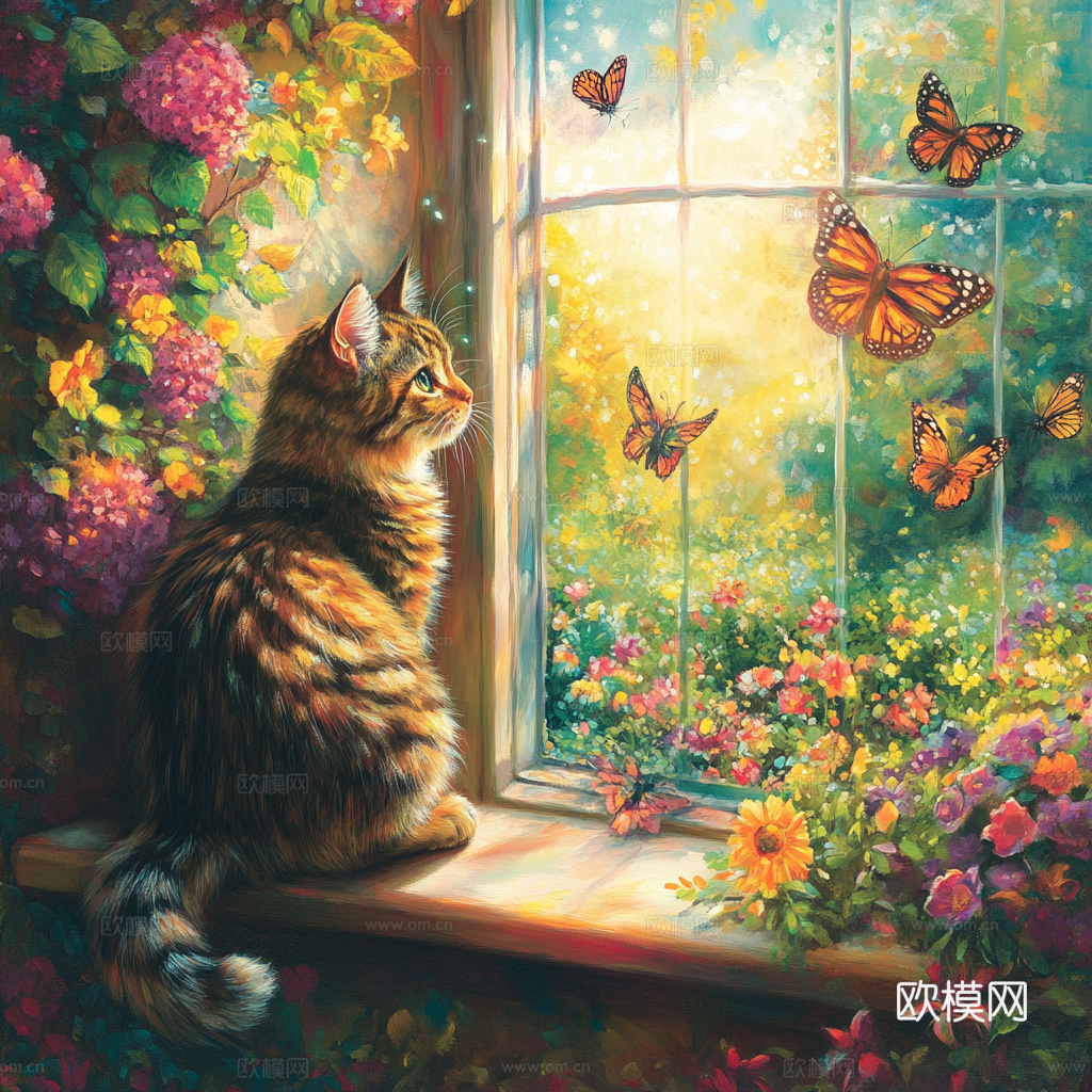 手绘动物装饰画
