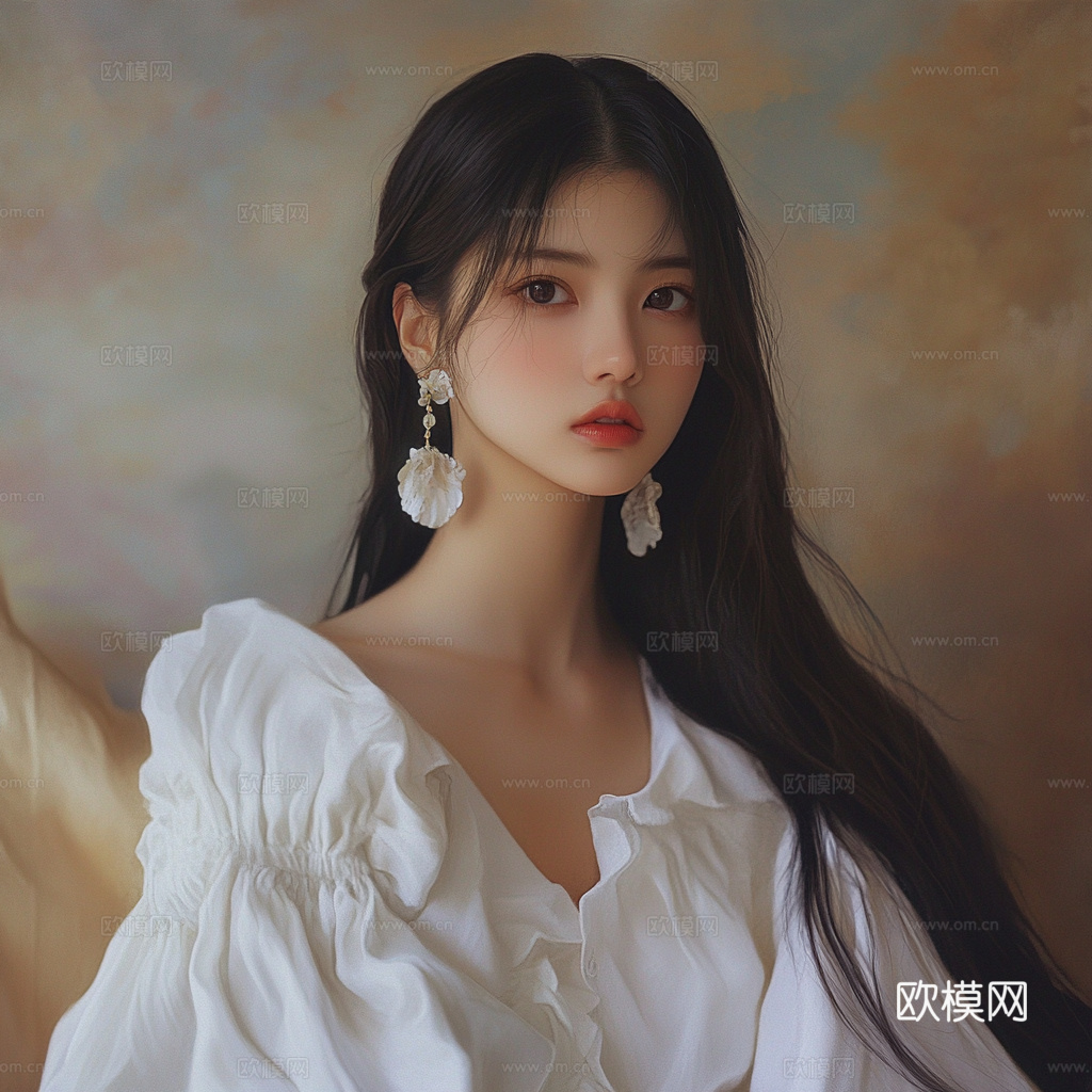 美女人物肖像挂画装饰画下载（渲染图6）
