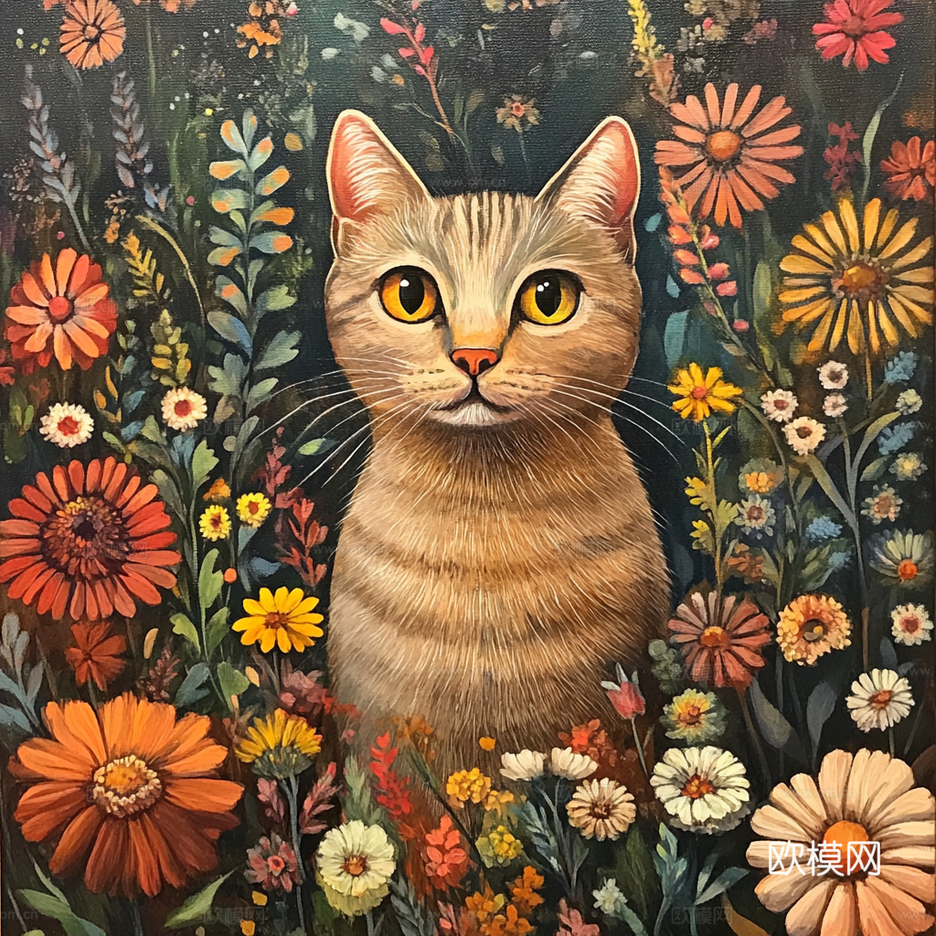 手绘动物装饰画