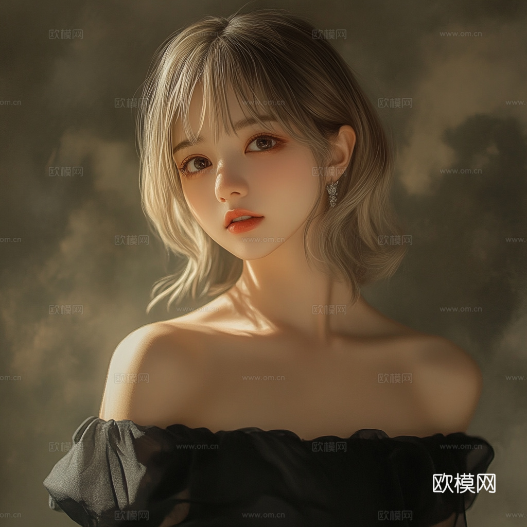 美女人物肖像挂画装饰画