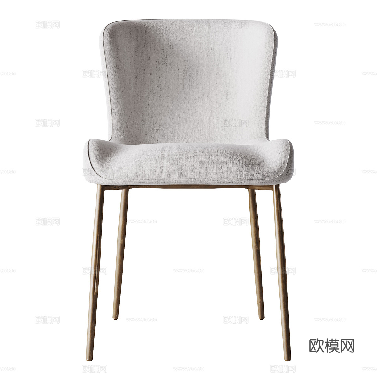 现代意式轻奢布艺餐椅3d模型