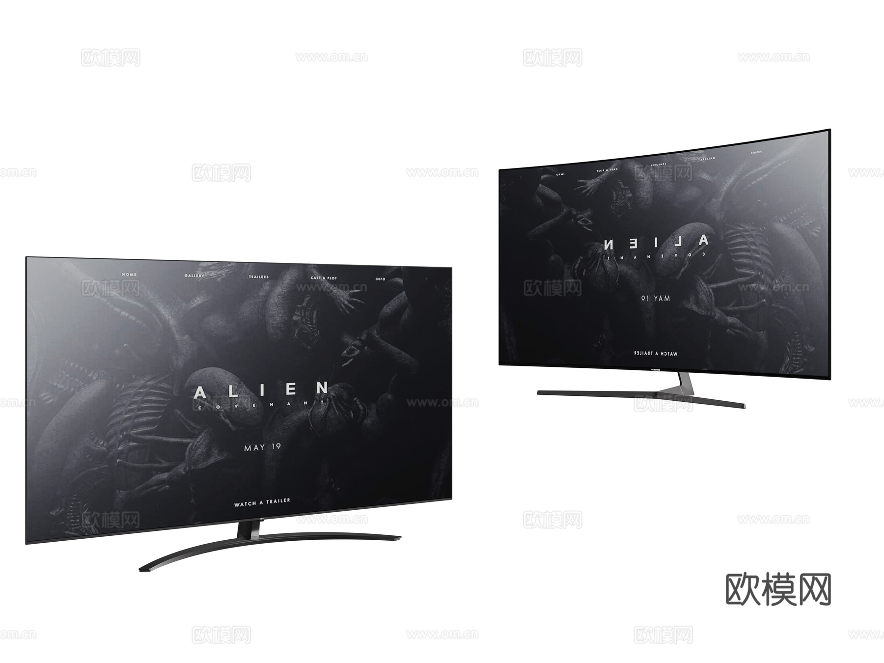 现代电脑显示器 显示屏su模型