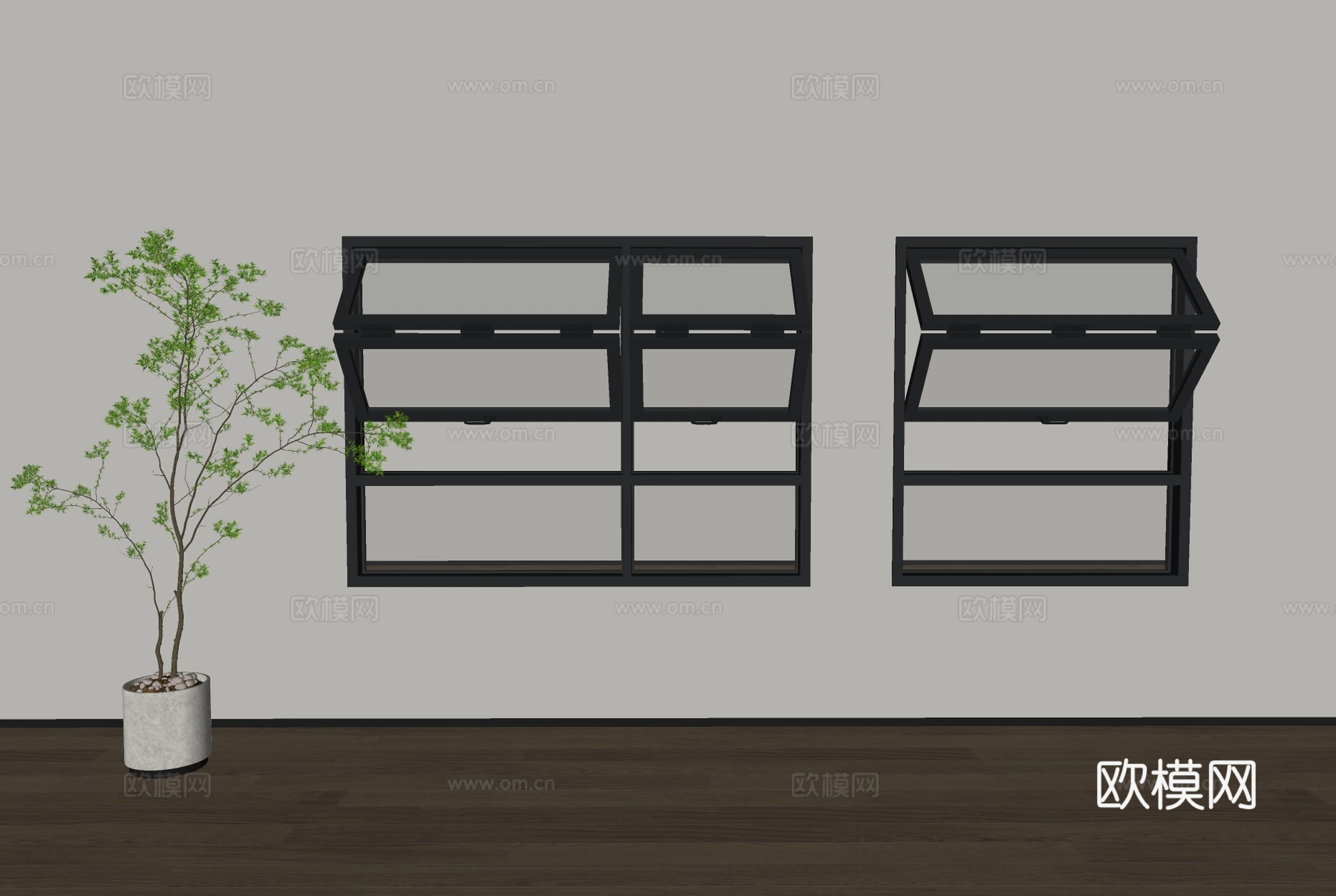 现代折叠窗窗户su模型