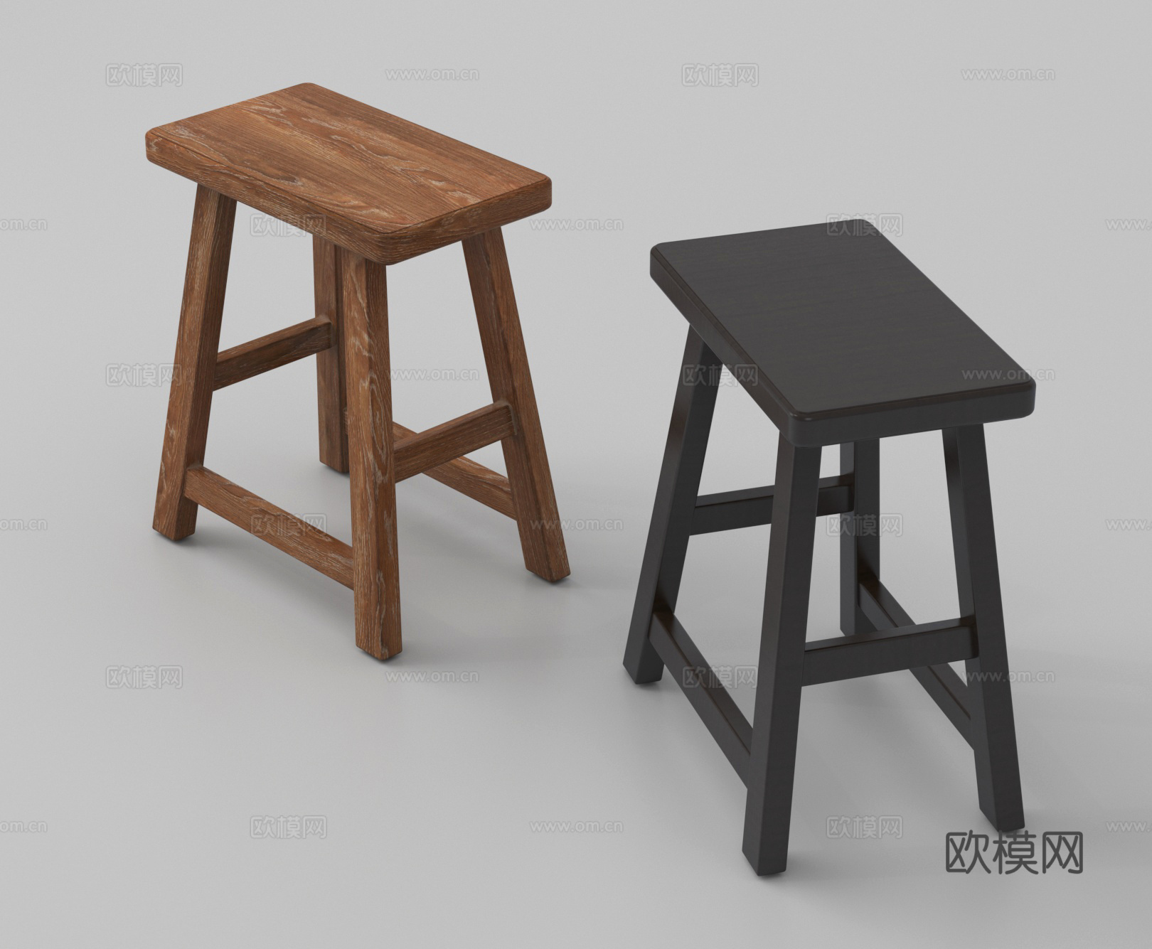 木凳 凳子3d模型