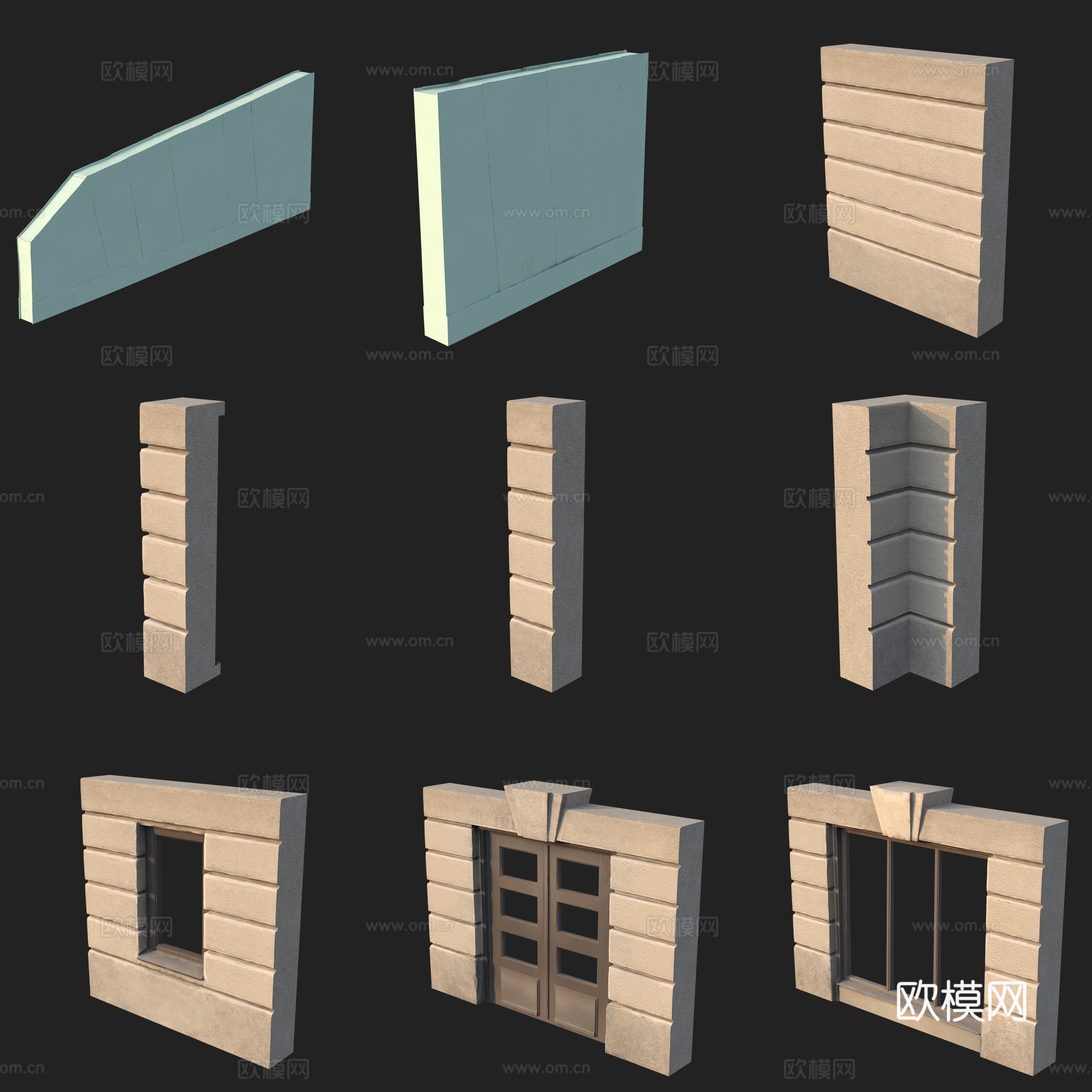 窗框窗户柱子墙面护墙板3d模型