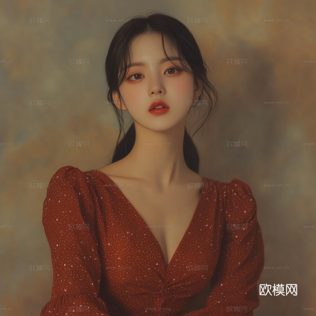 美女人物肖像挂画装饰画下载（渲染图2）