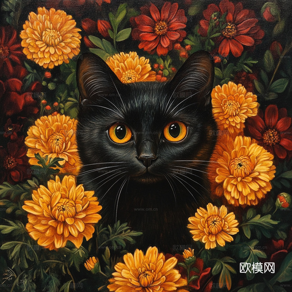 手绘动物装饰画下载(渲染图1)