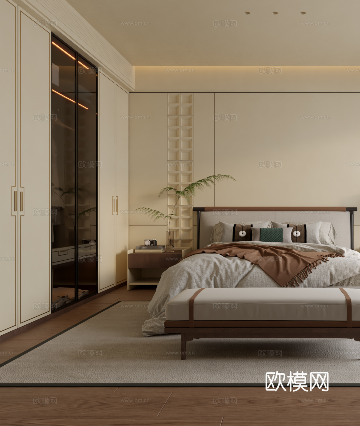 新中式禅意卧室3d模型