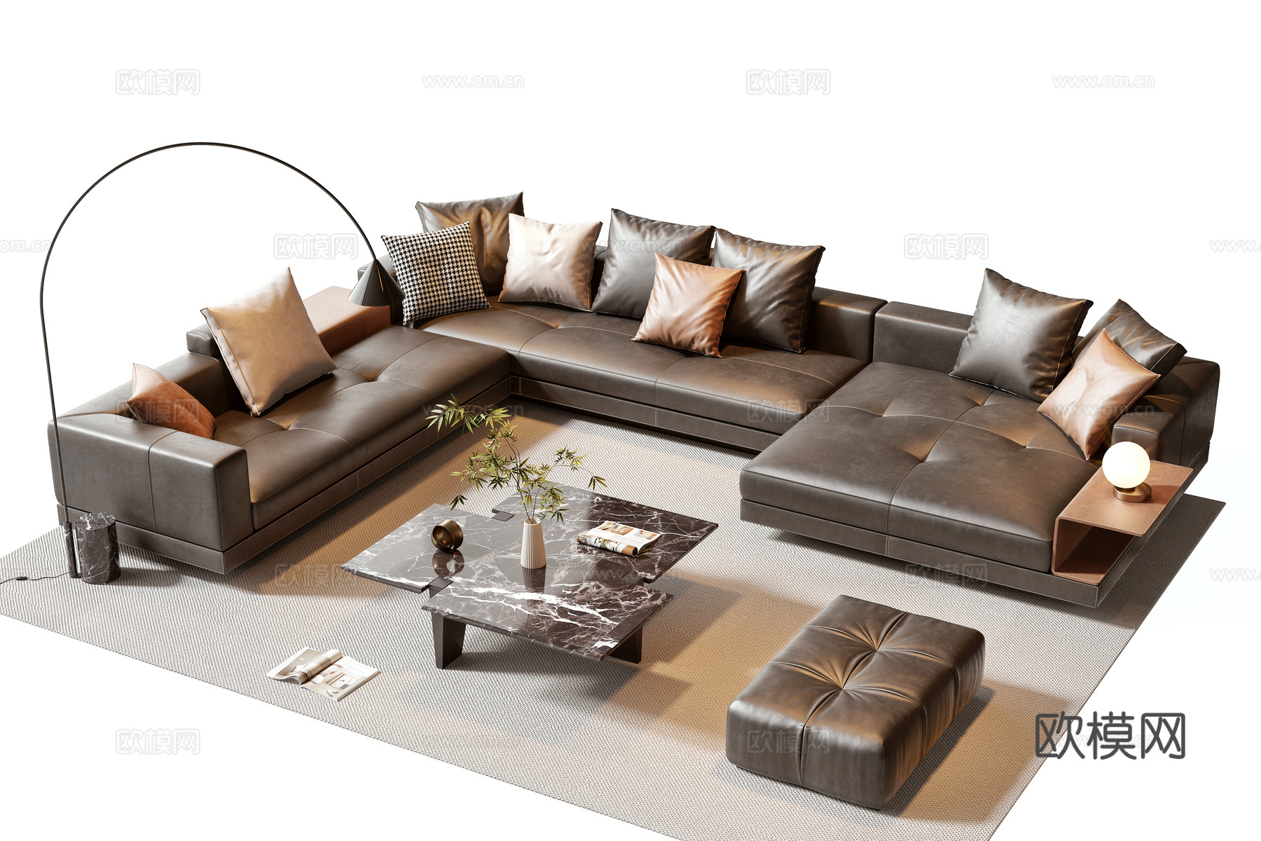 Minotti 现代沙发茶几组合3d模型