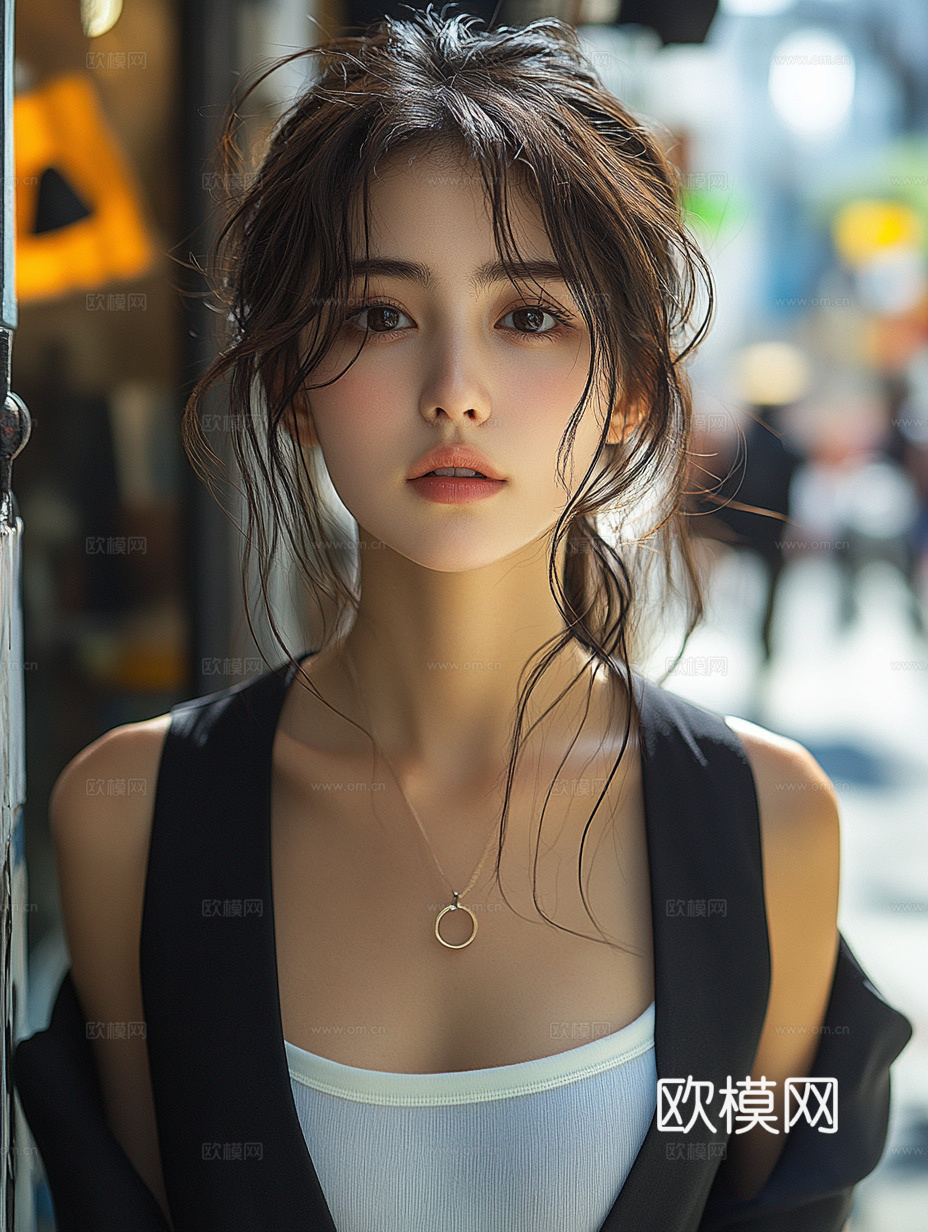 美女人物肖像挂画装饰画下载（渲染图1）