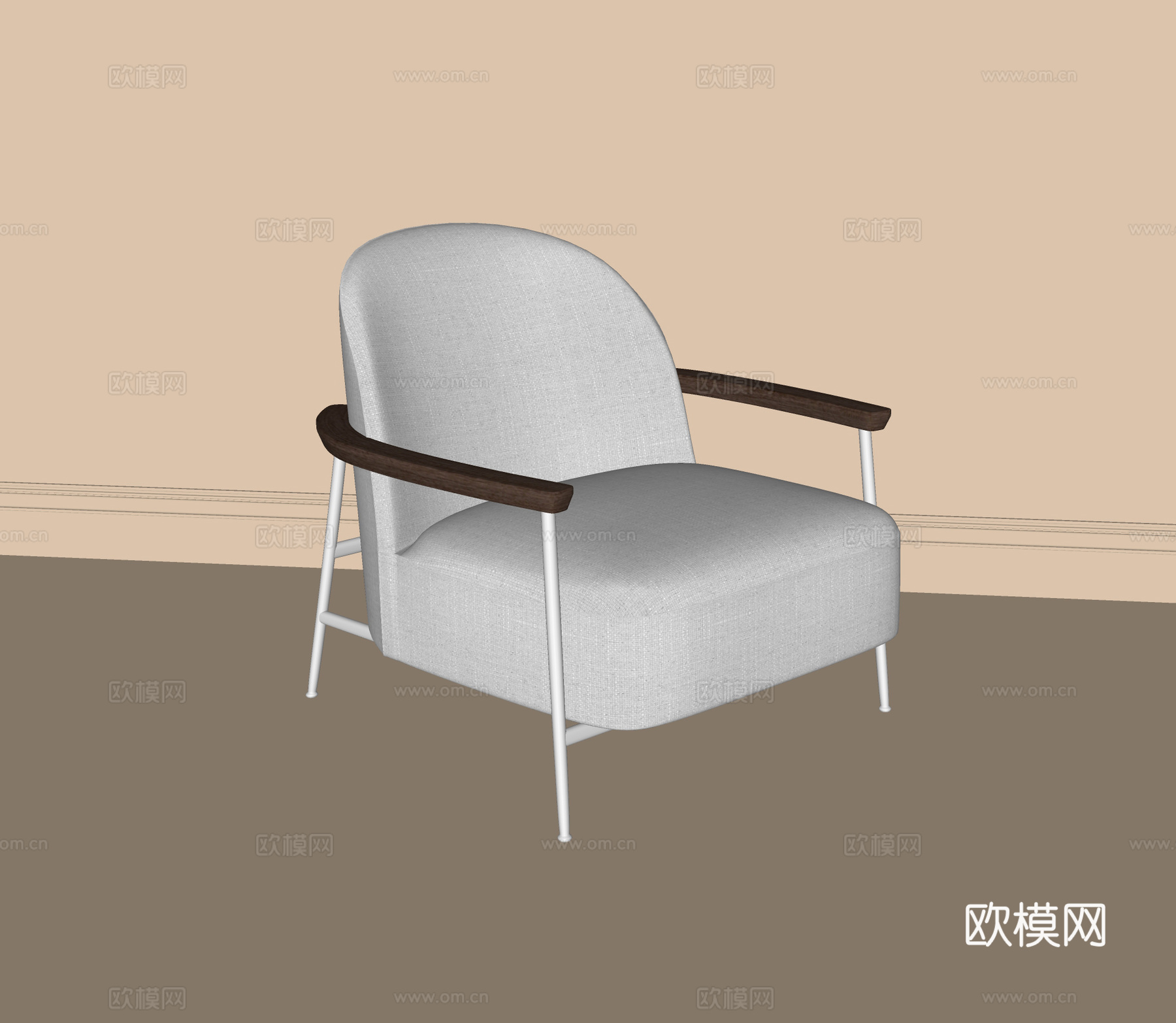 现代单人沙发 休闲椅 单椅su模型