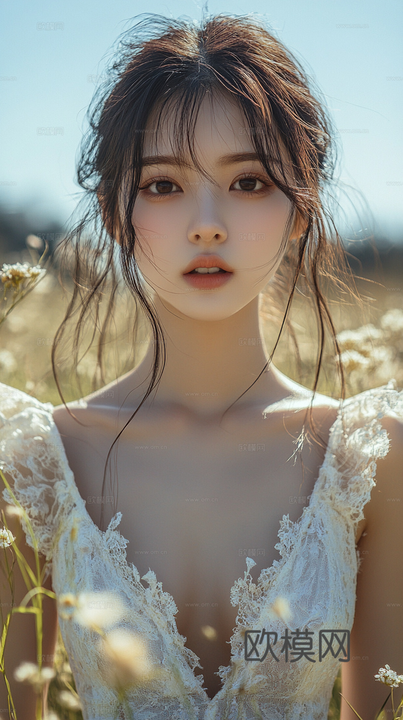 美女人物肖像挂画装饰画下载（渲染图2）