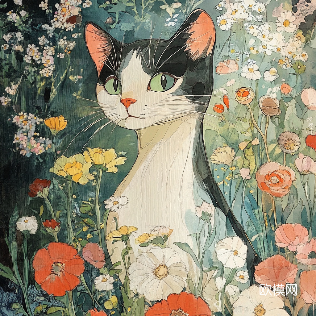 手绘动物装饰画
