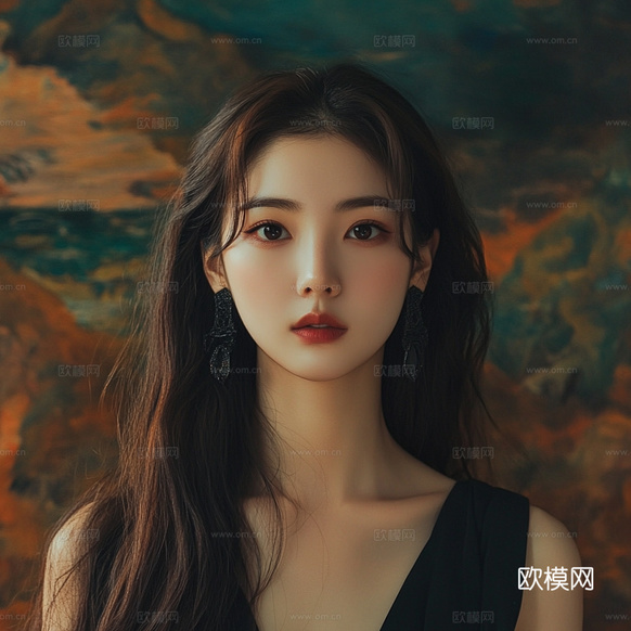 美女人物肖像挂画装饰画下载(渲染图5)