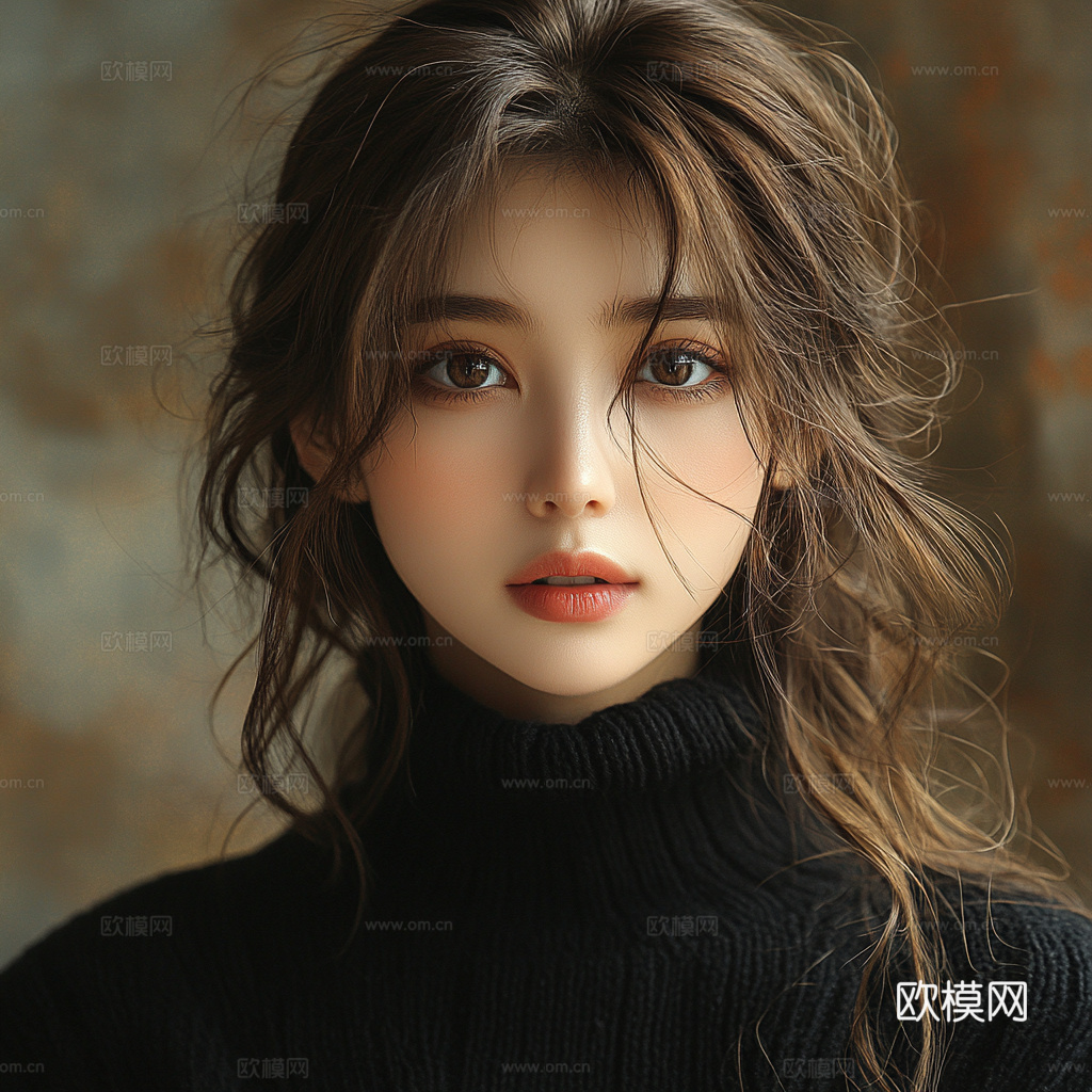 美女人物肖像挂画装饰画下载（渲染图6）