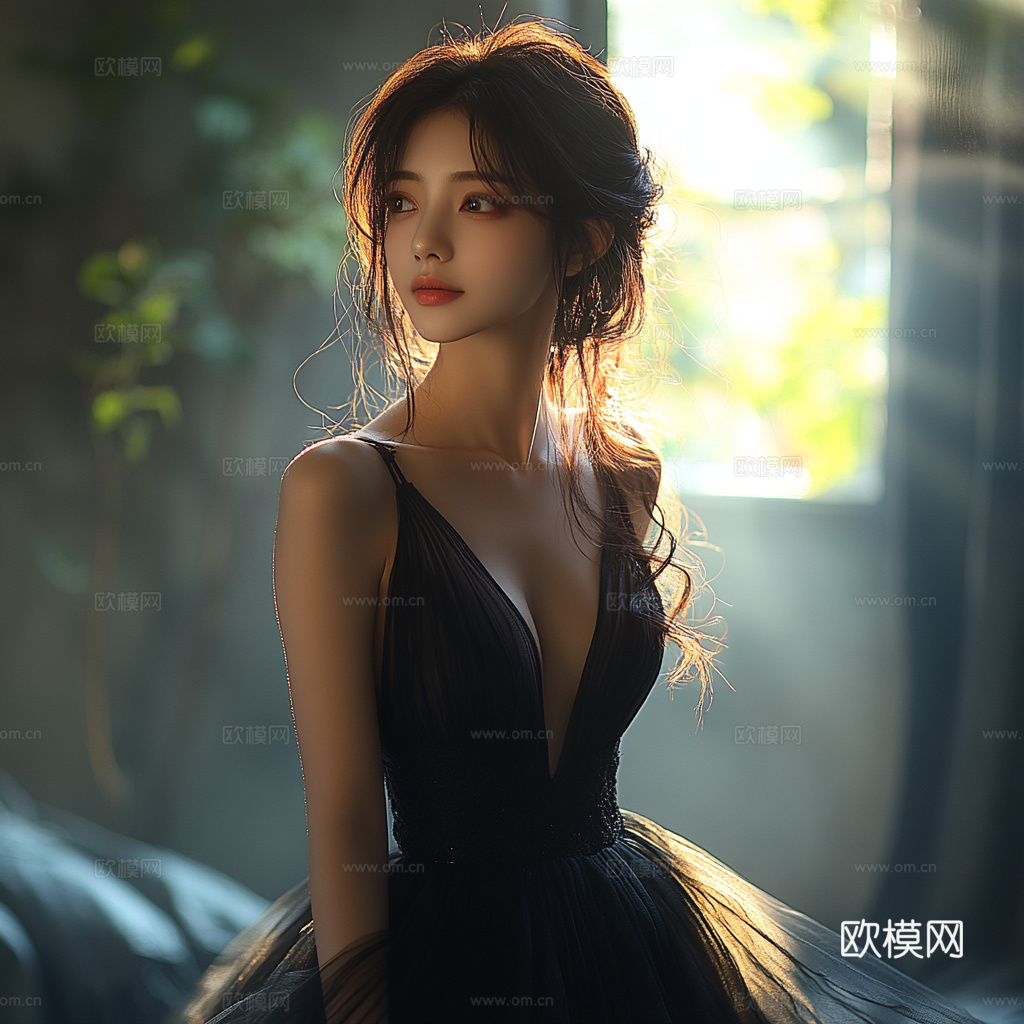 美女人物肖像挂画装饰画