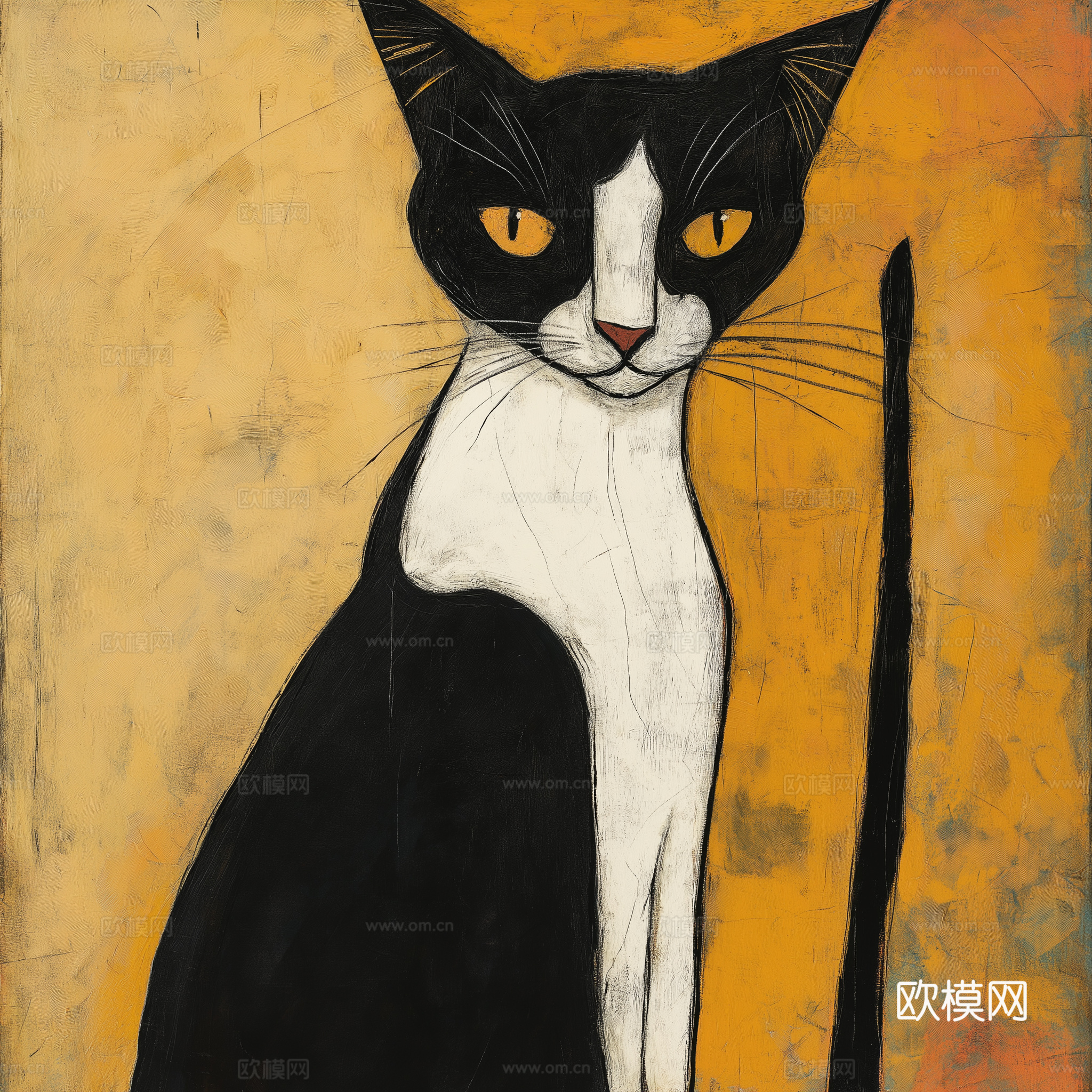 手绘动物装饰画