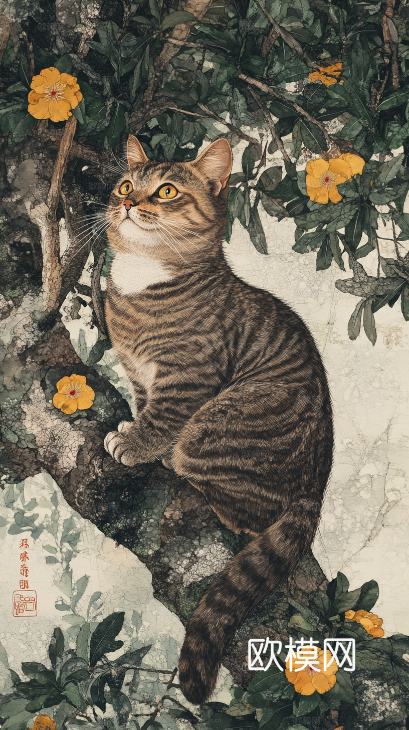 手绘动物装饰画