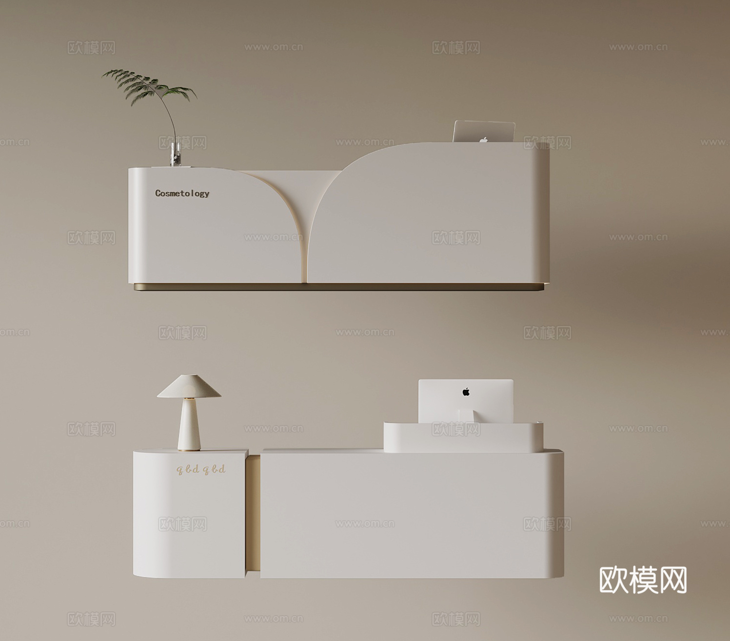 现代接待台 吧台3d模型