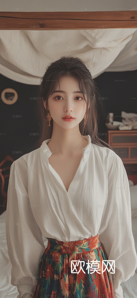 美女人物肖像挂画装饰画下载(渲染图2)