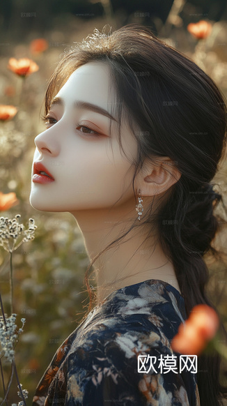 美女人物肖像挂画装饰画下载(渲染图4)