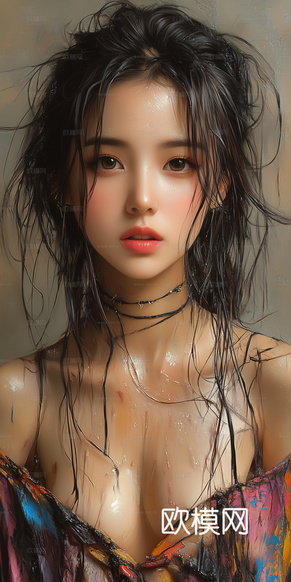 美女人物肖像挂画装饰画下载(渲染图8)