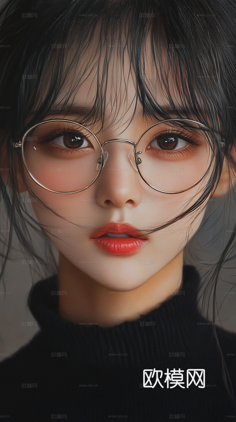 美女人物肖像挂画装饰画下载（渲染图5）