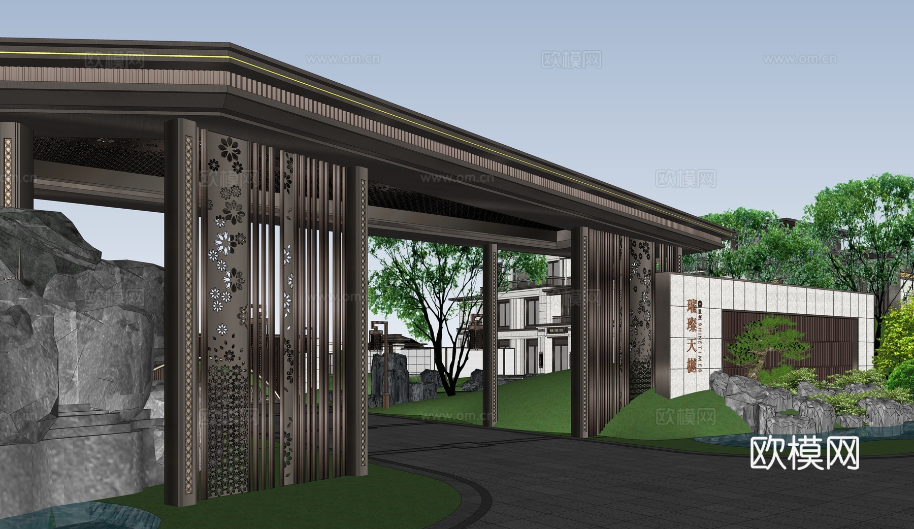 新中式售楼处 售楼处景观 博物馆 展览馆 会展中心 私人会所su模型