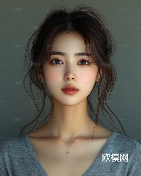 美女人物肖像挂画装饰画下载(渲染图7)
