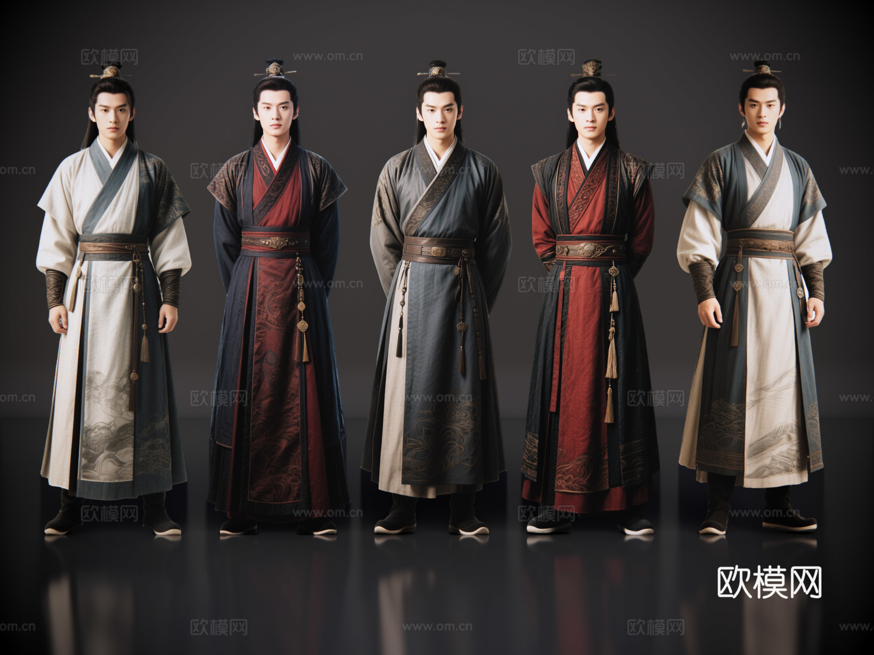 2D古装男子 官府公差 古代官差 官府武士 影视剧角色su模型