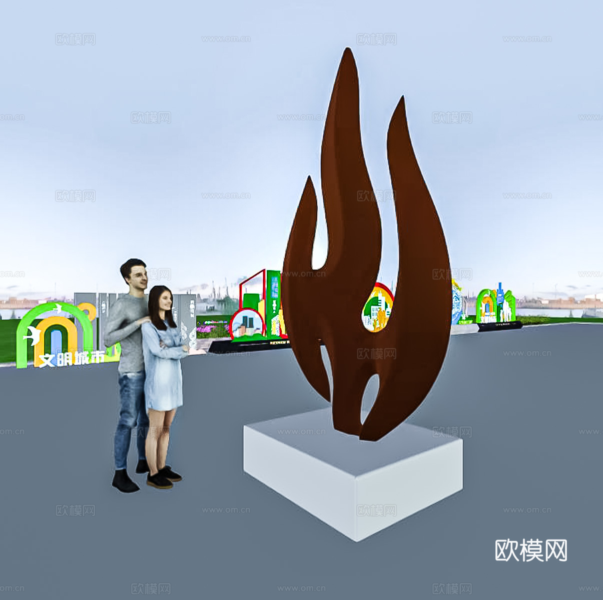现代雕塑su模型