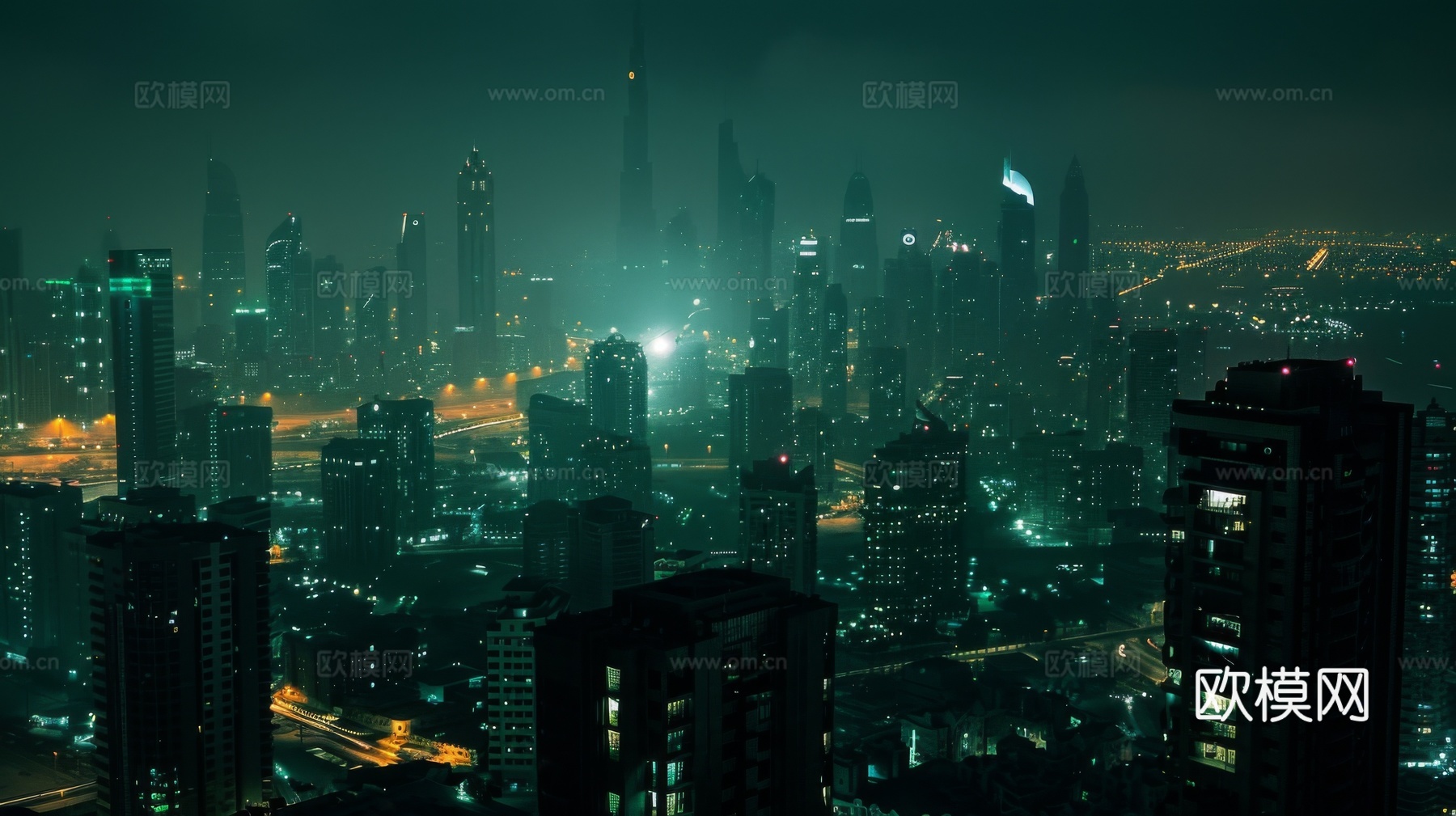 傍晚城市建筑都市风景