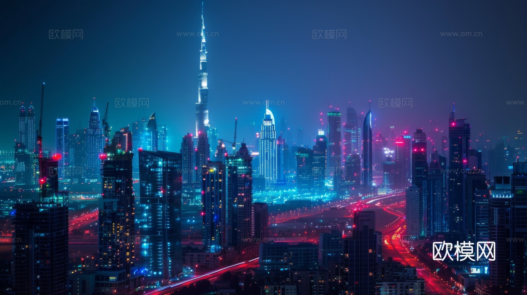 傍晚城市建筑都市风景