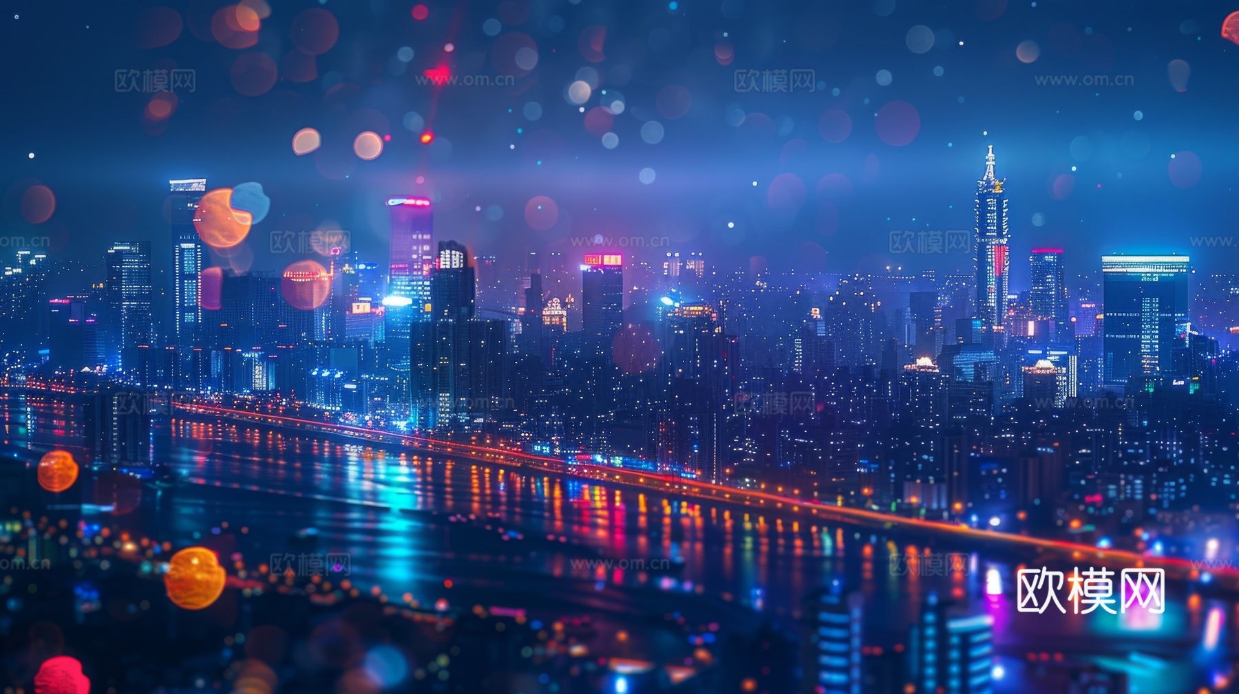 傍晚城市建筑都市风景下载（渲染图2）