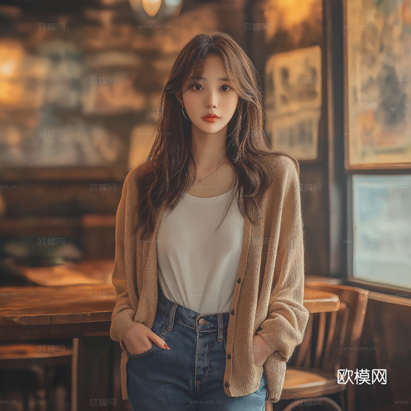 美女人物肖像挂画装饰画下载(渲染图5)