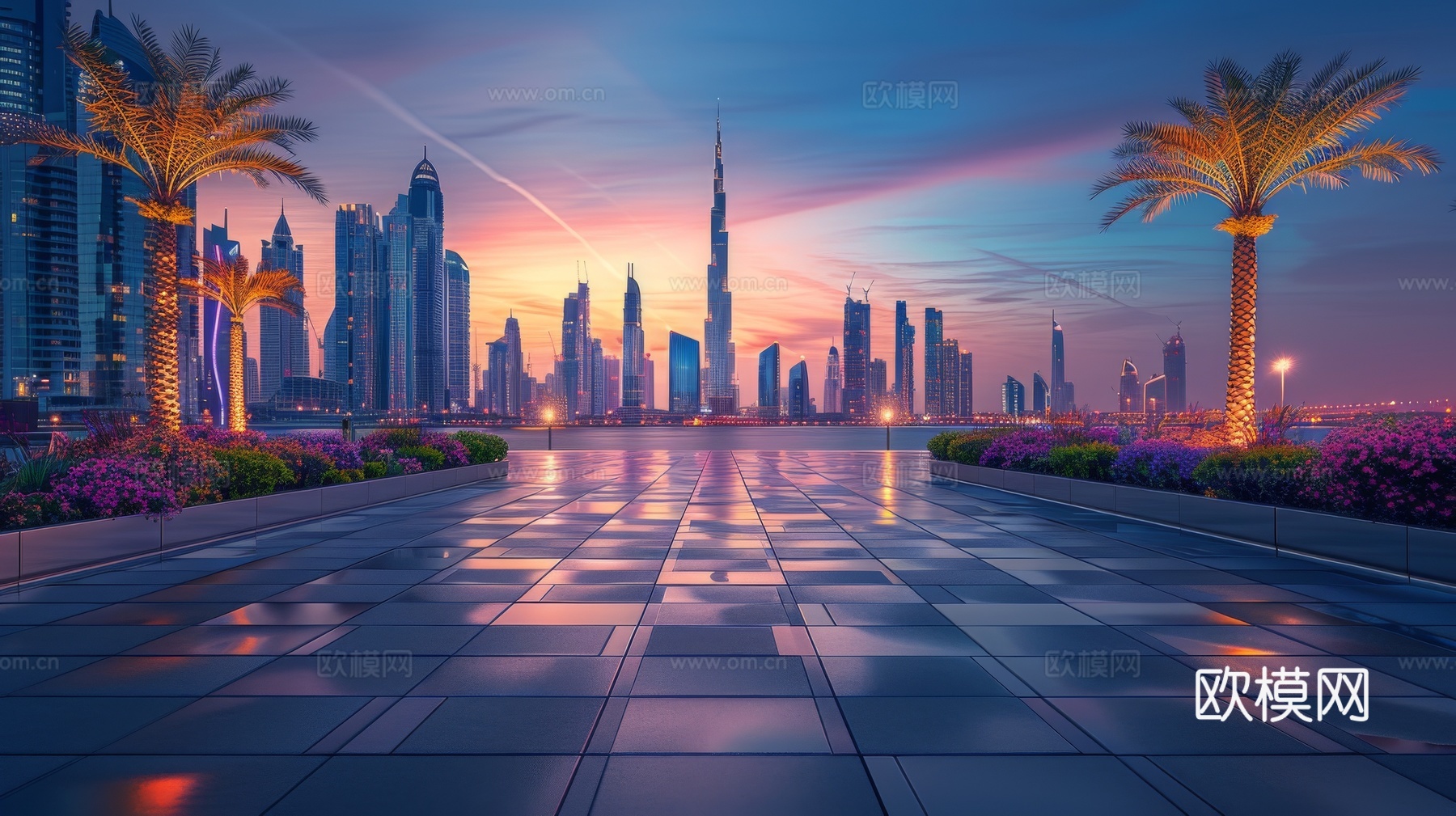傍晚城市建筑都市风景