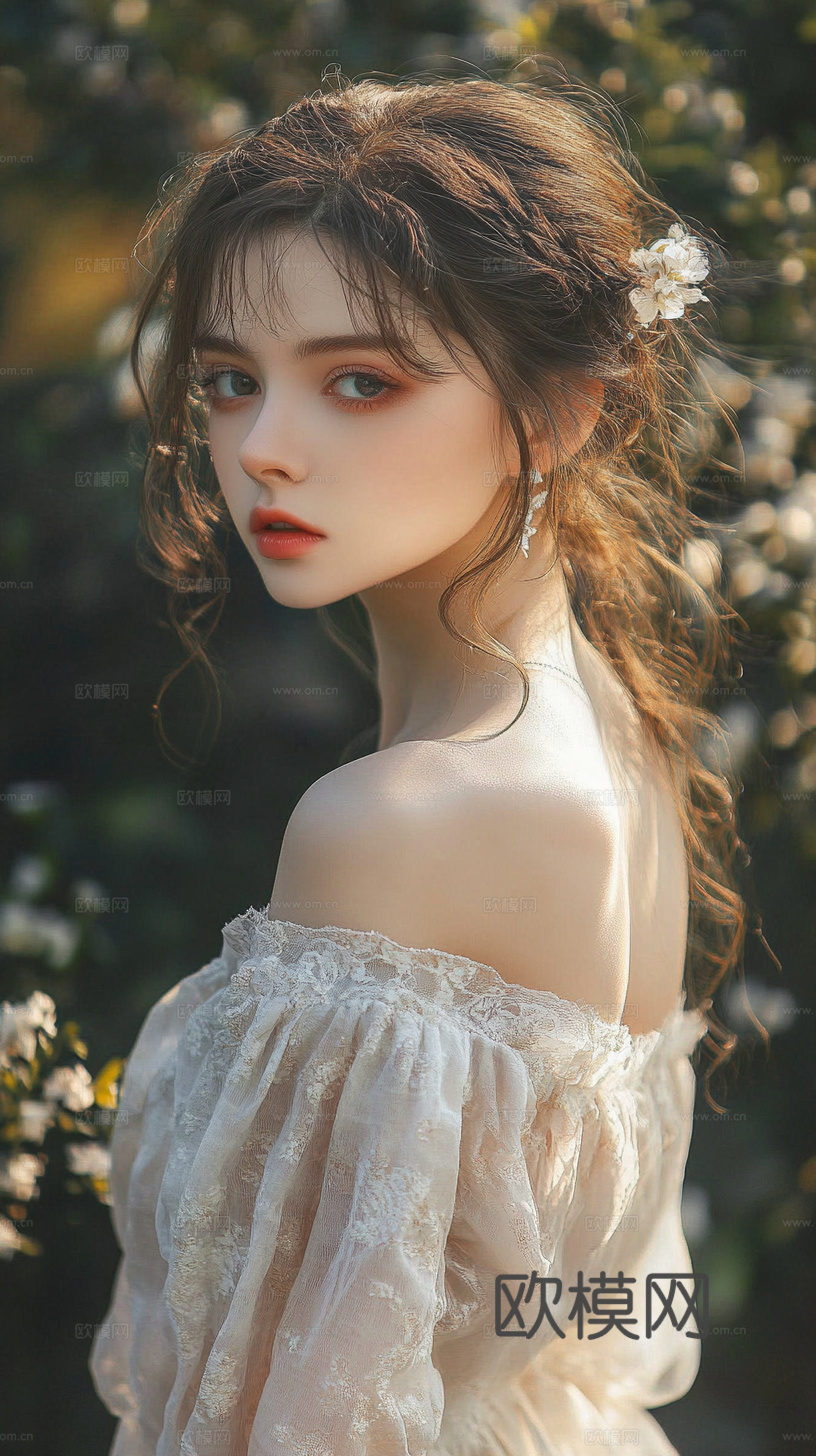 美女人物肖像挂画装饰画