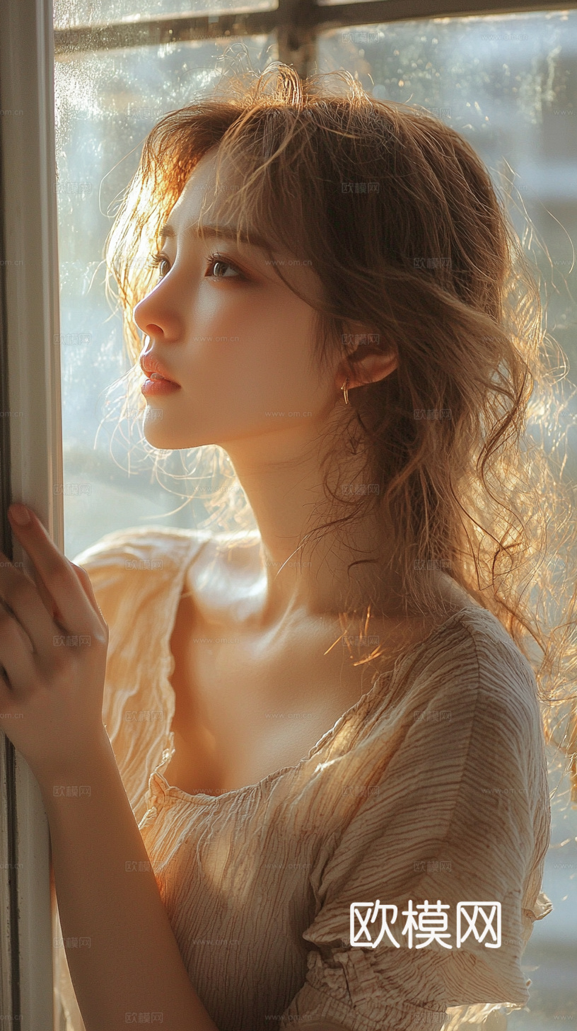 美女人物肖像挂画装饰画下载（渲染图8）